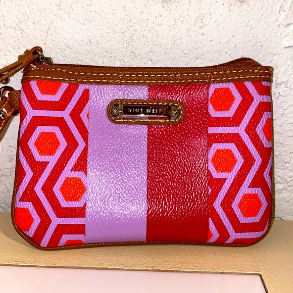 Nine West Handbags - Nine West Wristlet 70’s Vibe Multi Color Catch All Phone Card Money Tote